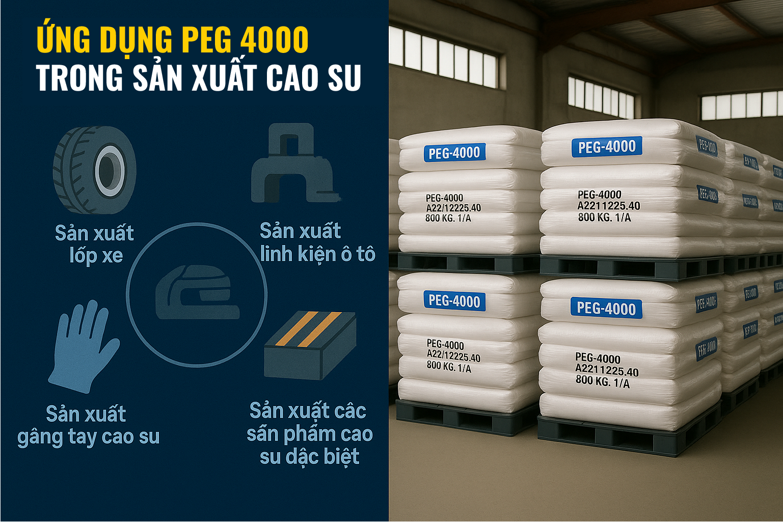 PEG 4000 trong sản xuất cao su: lợi ích và ứng dụng không thể bỏ qua
