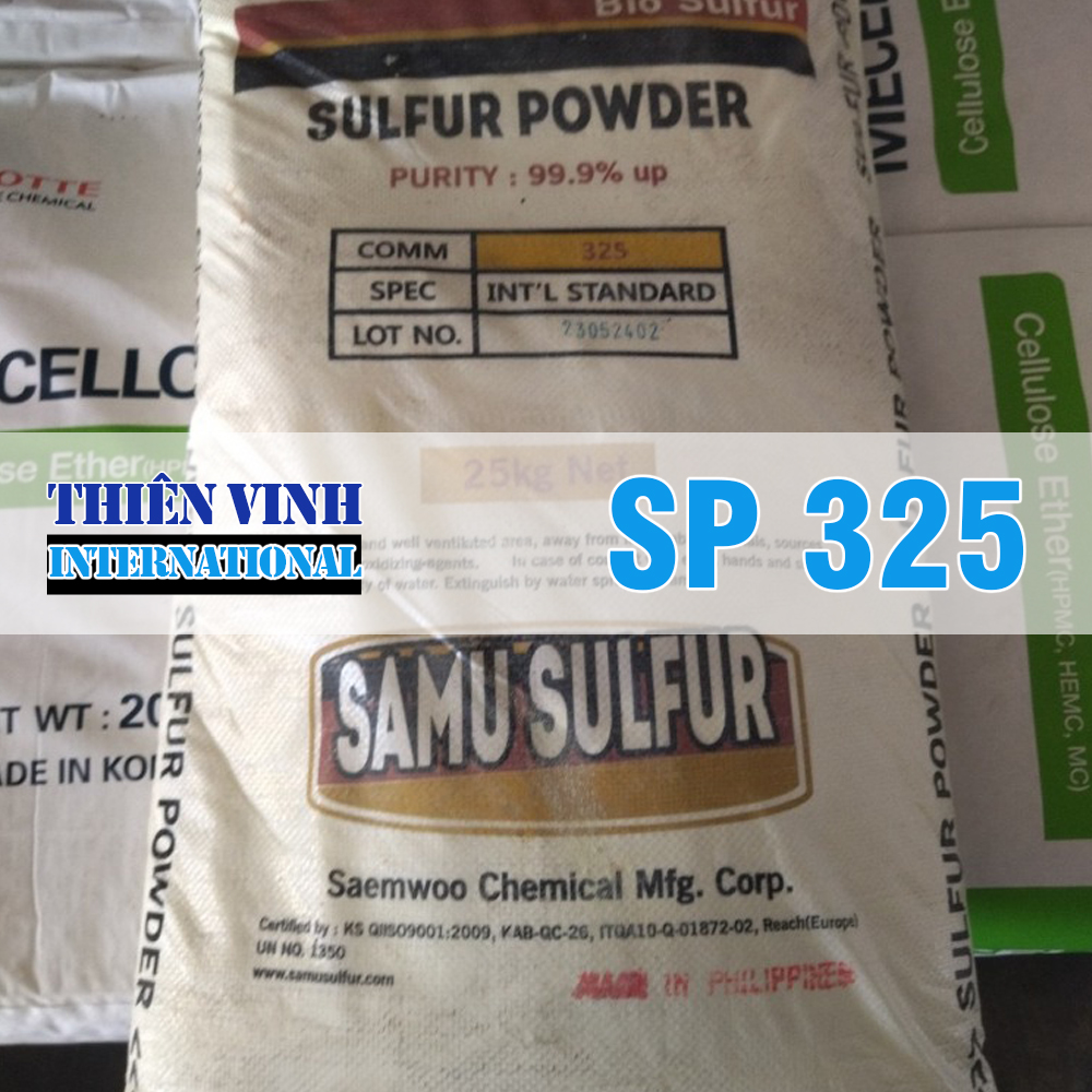 Lưu huỳnh 325 | S-powder, Sulfur dust 99,9%,  Philippines, bao 25kg