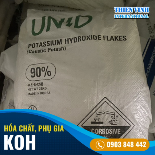 Potassium hydroxide KOH 90%, Hàn Quốc, bao 25kg