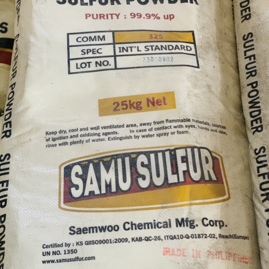 Lưu huỳnh 325 | S-powder, Sulfur dust 99,9%,  Philippines, bao 25kg