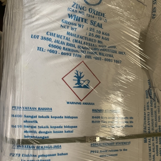 Kẽm Oxit ZnO 99.8%,  Malaysia, bao 25kg
